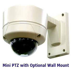 Mini PTZ with optional wall mount