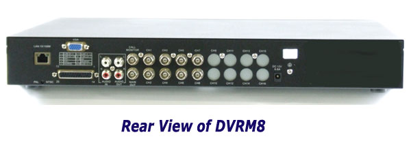 Back of M8 DVR