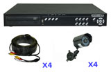4 camera MPEG4 triplex embedded dvr color system
