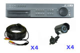  4 Camera Advanced MPEG4 120fps Real Time Pentaplex Embedded DVR Color System