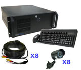 8 Camera Pentaplex H.264 DVR with DVD-RW Color Infrared System