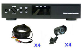 4 Camera JPEG 120fps Duplex Embedded DVR Infrared System