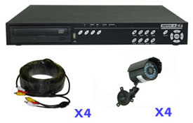 4 camera MPEG4 triplex embedded dvr color system