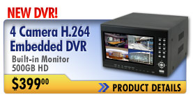 4 Camera H.264 Network Embedded DVR with USB backup