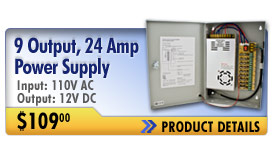 9 Output 12VDC 24 Amp Power Supply