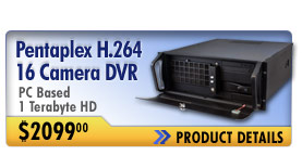 16 Camera Pentaplex H.264 DVR with DVD-RW Backup