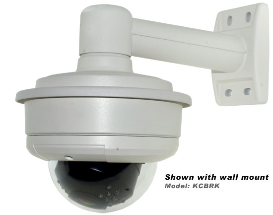 Dome camera with wall mount bracket