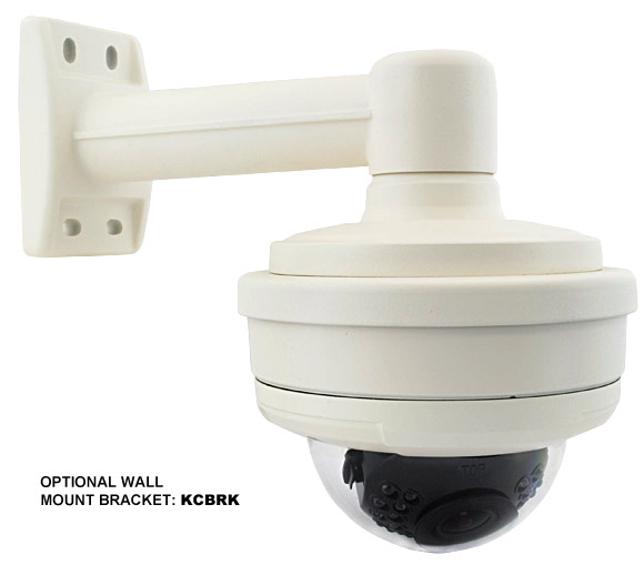 Dome camera with wall mount bracket