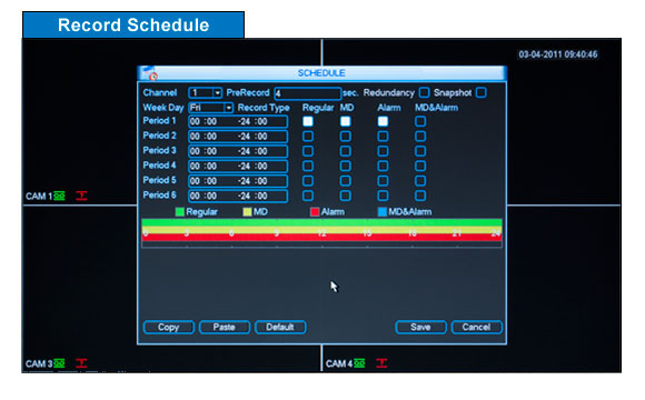 VR Embedded Record Schedule